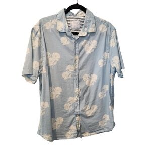 Cactus Man blue and white floral button-down short sleeve size XL Men's